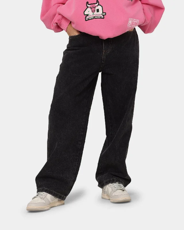X-Large Bull Denim 91 Pants Washed Black High-Waist Jogger Pants