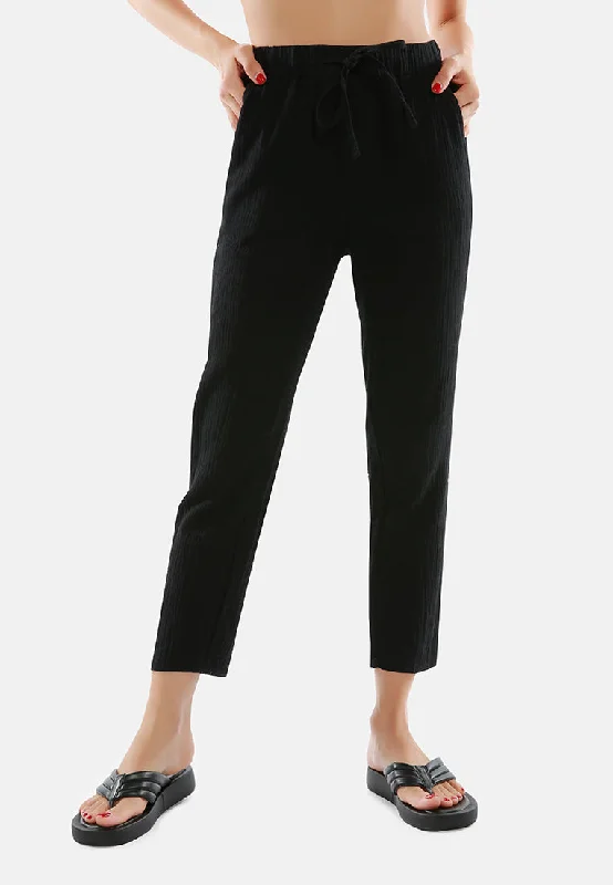 Drawstring Narrow Bottom Summer Pants Casual Plaid Pants