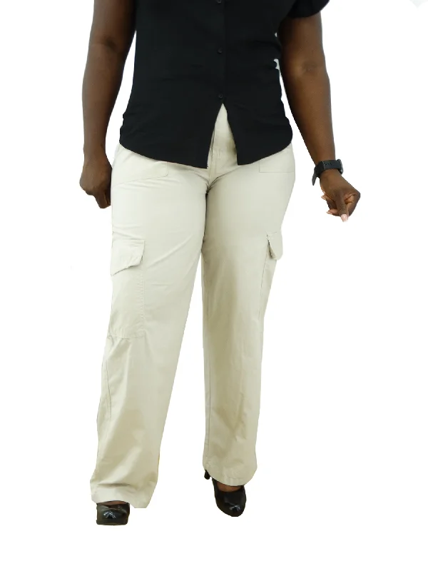 180997M, Da Moda - Multi Pocket Mama Cargo Pants (Plus Size) Classic Bootcut Trousers 180997M, Da Moda - Multi Pocket Mama Cargo Pants (Plus Size) Classic Bootcut Trousers