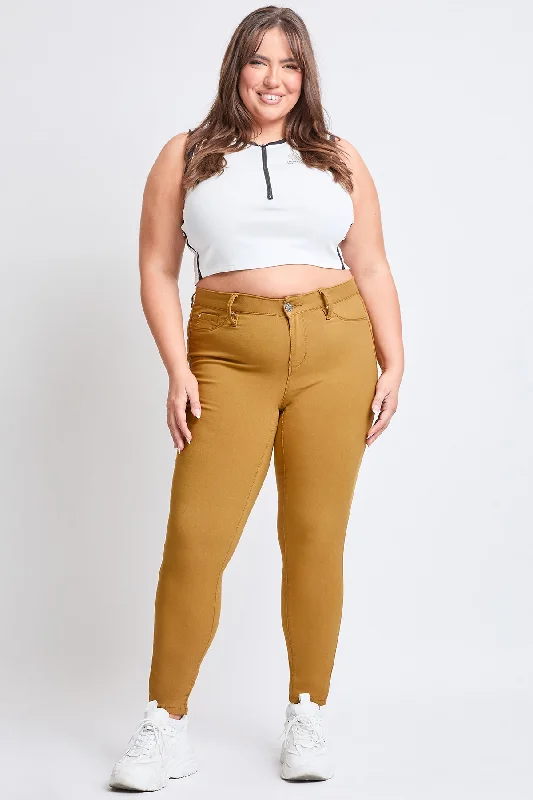 Women´s Plus Hyperstretch Forever Color Skinny Pants - Warm Tones Cozy Knit Pants