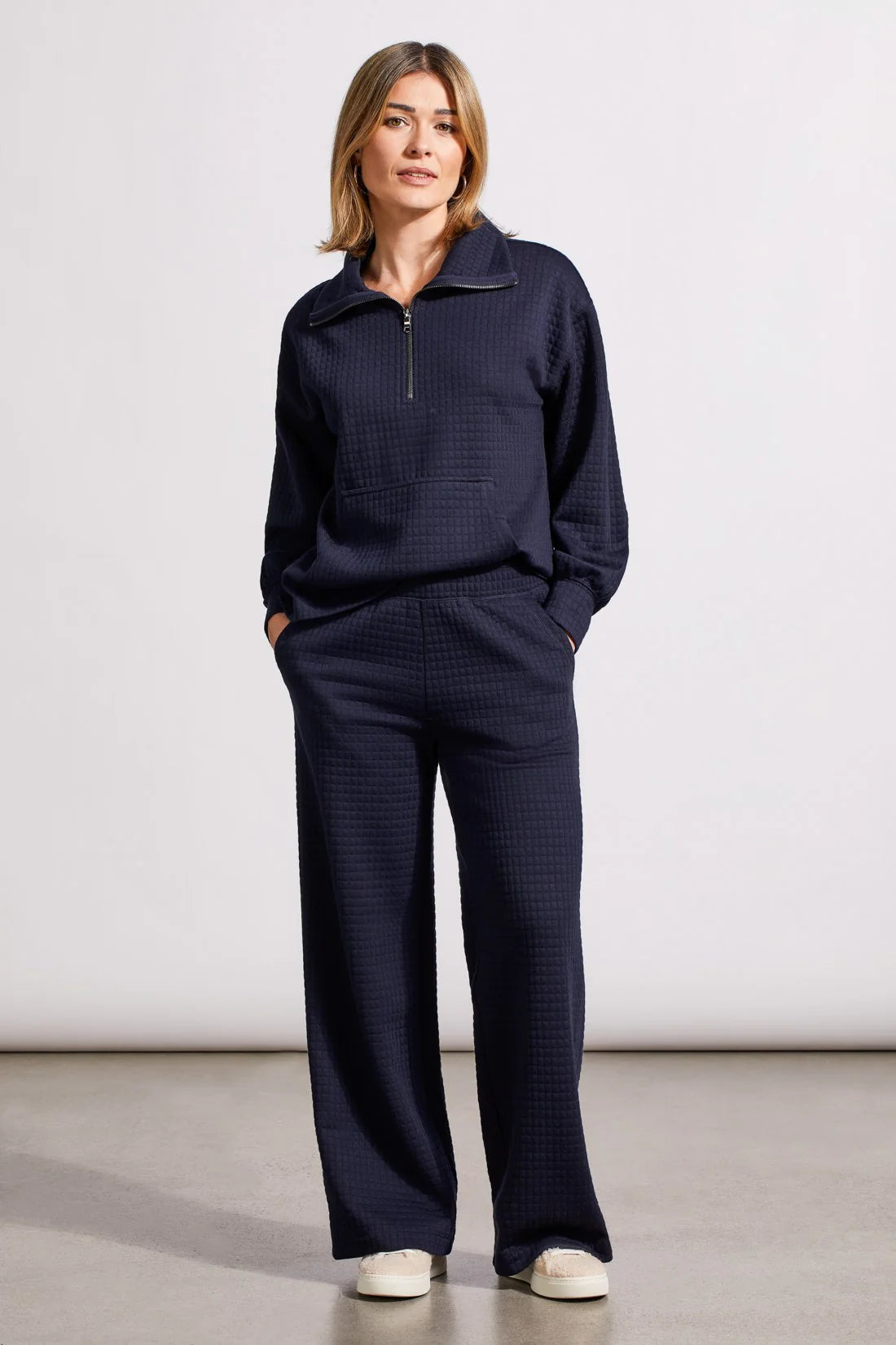Tribal Quilted Pull On Pant Fashionable Tapered Leg Pants