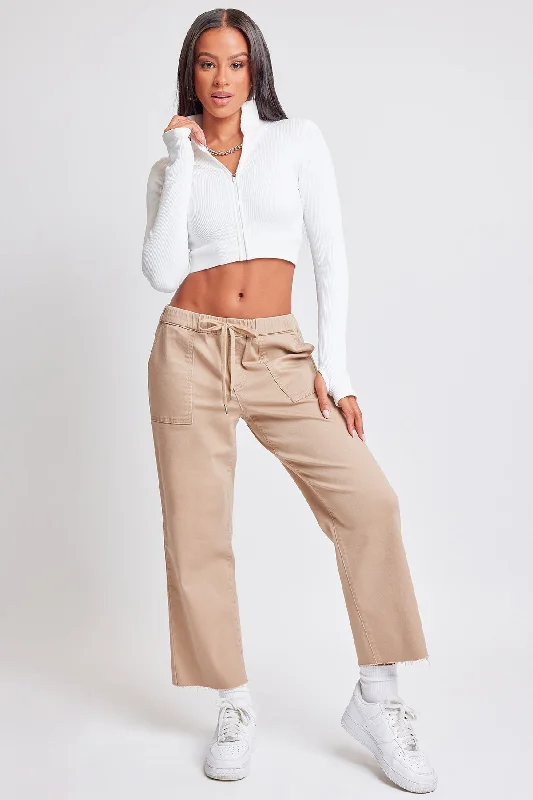 Women's High Rise Straight Leg Jogger Pant Relaxed Linen Pants