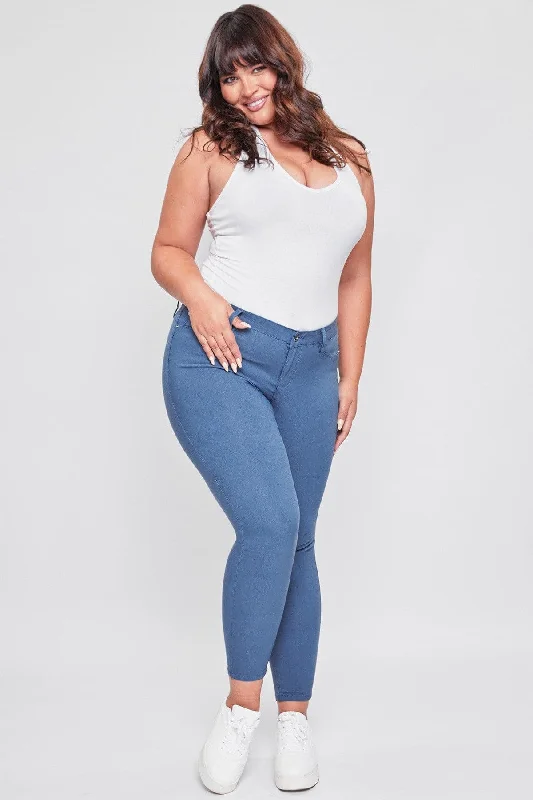 Women's Plus  Hyperstretch Skinny Pants, Electric Blue Comfortable Cargo Pants