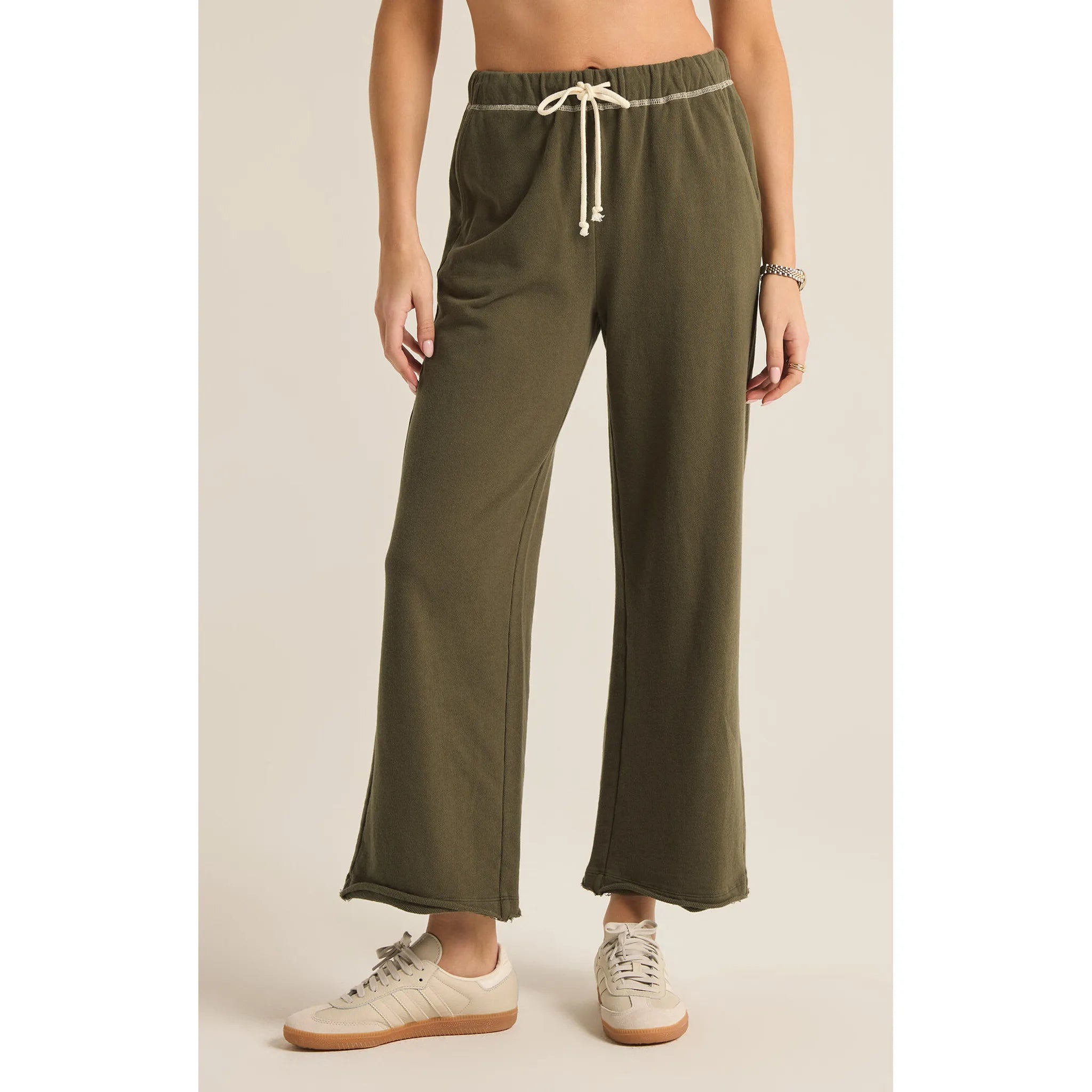 Z Supply Huntington French Terry Pant in Grape Leaf Comfortable Jogger Trousers
