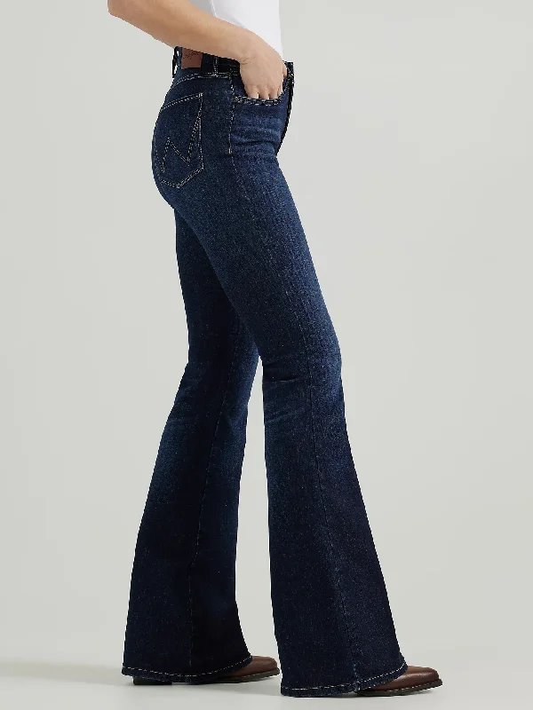 Women's Wrangler High Rise Flare Bespoke Jean #112359280 Classic Blue Denim Jeans