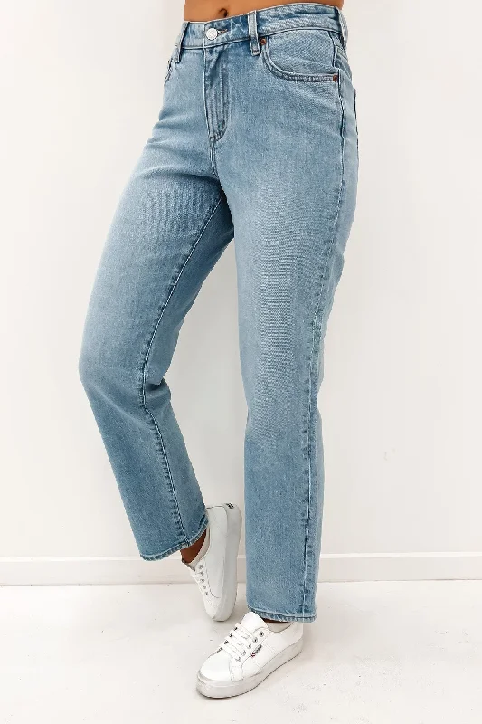 90s Mid Straight Jean Spinoff Blue Stylish Slim Fit Denim