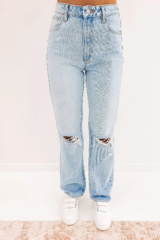 A 94 High Straight Jean Deanna Organic Fashionable Raw Edge Jeans