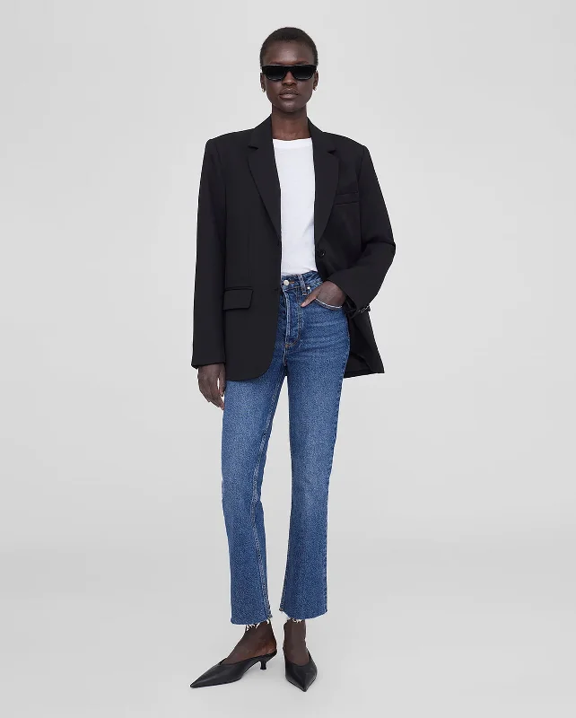 LARA KICKFLARE JEAN / MID INDIGO Stylish Stone-Wash Denim Jeans
