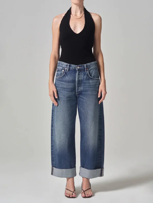 Ayla Baggy Cuffed Crop Jean - Brielle Cozy Relaxed Fit Jeans