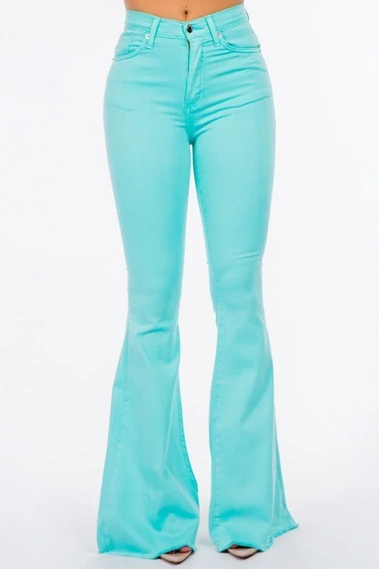 Bell Bottom Jean in Turquoise Inseam 32" Casual Light Wash Jeans