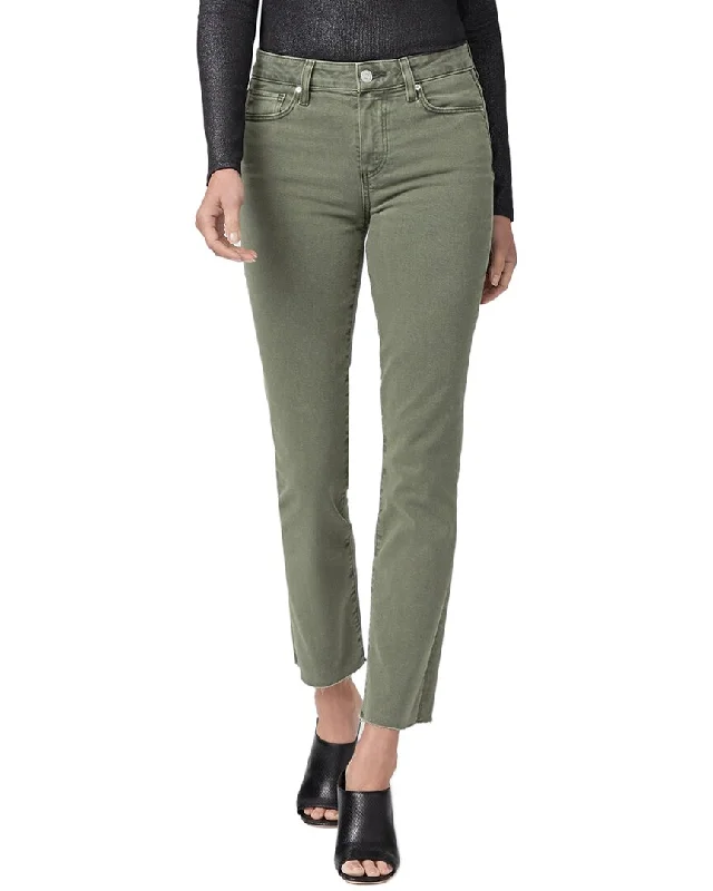 Paige Cindy Vintage Brushed Olive High Rise Straight Ankle Jean Comfortable Drawstring Waist Jeans Paige Cindy Vintage Brushed Olive High Rise Straight Ankle Jean Comfortable Drawstring Waist Jeans