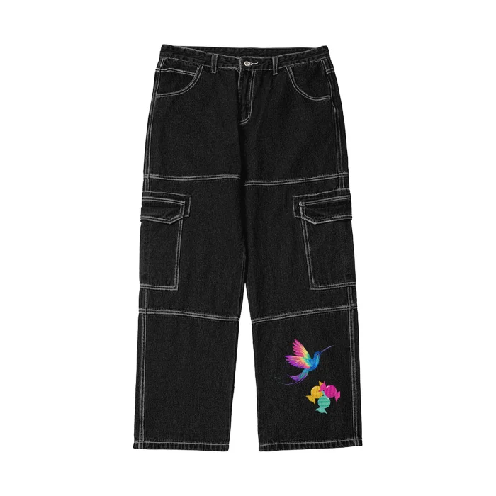 So Sweet (Black)Streetwear Pockets Wide-Legged Straight Cut Denim Jeans Comfortable Dark Wash Jeans So Sweet (Black)Streetwear Pockets Wide-Legged Straight Cut Denim Jeans Comfortable Dark Wash Jeans