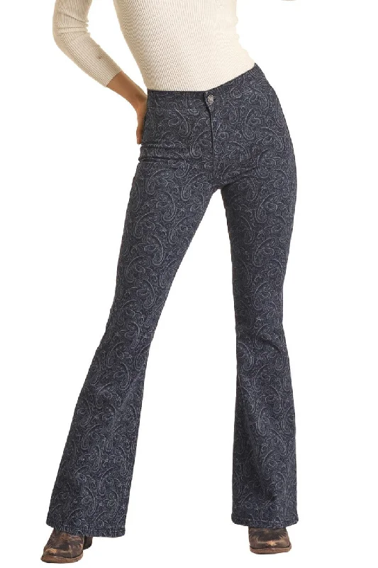 Women's Rock & Roll Cowgirl Flare Jean #BW6PD02926 Comfortable Drawstring Waist Jeans Women's Rock & Roll Cowgirl Flare Jean #BW6PD02926 Comfortable Drawstring Waist Jeans