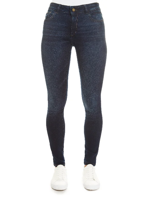 Dark Denim 'Florence' Warner Skinny Jeans Fashionable Frayed Hem Denim