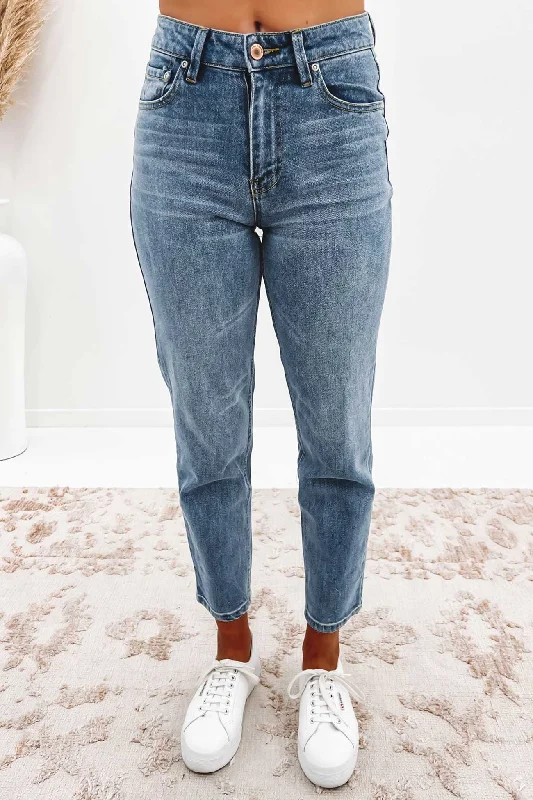 Donna Hi Slim Jean Air Blue Comfortable Zip-Up Skinny Jeans