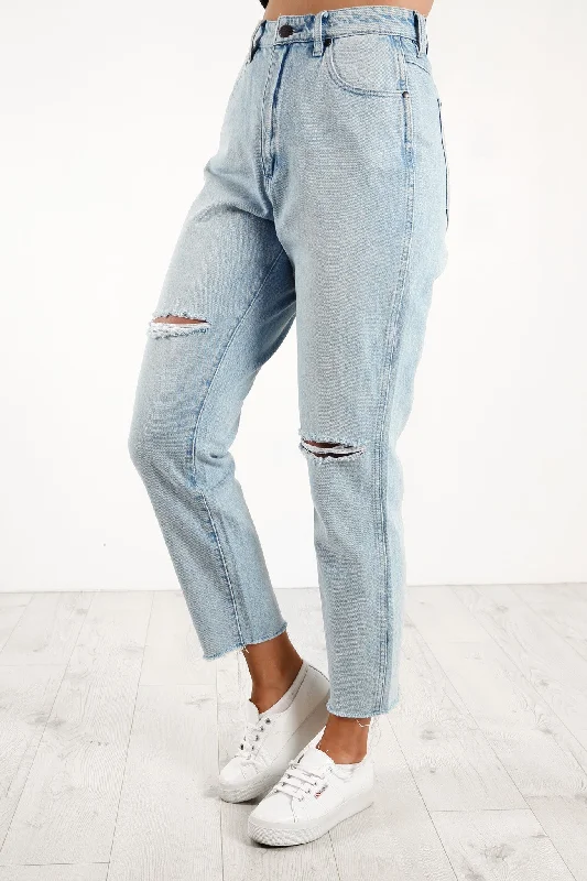 Drew Jean Blue Chain Stylish High-Waisted Denim