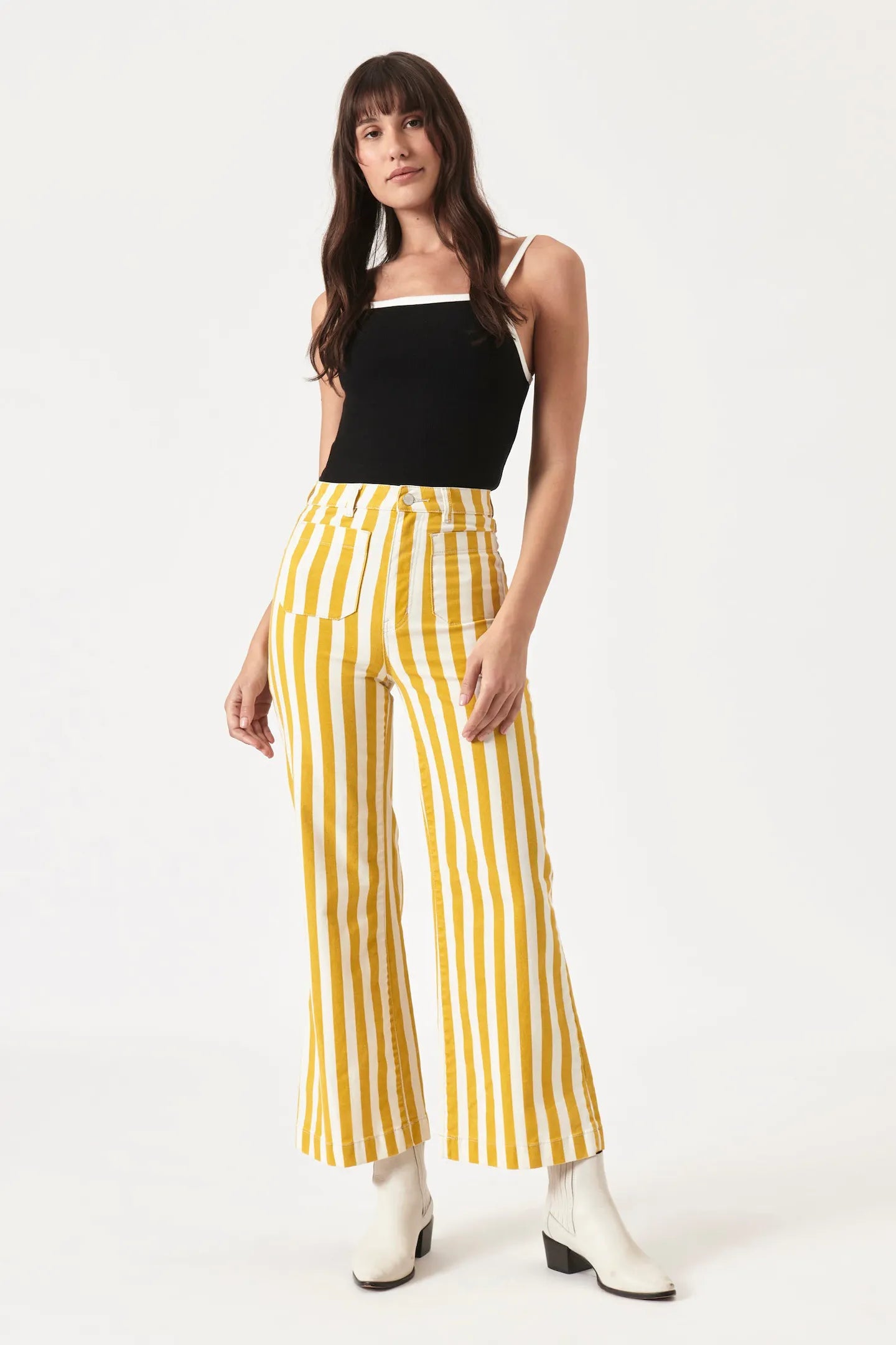 Florence Stripe Sailor Jean Stylish High-Waist Skinny Denim