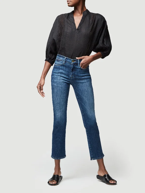 Le High Straight Jean - Bestia Chic Double Waistband Jeans