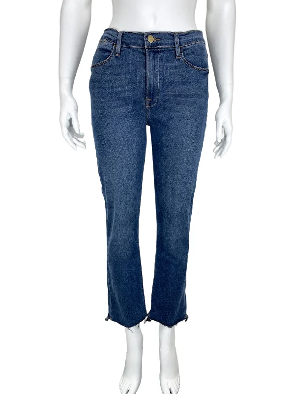 Frame Denim, Women's Le High Straight Jean, Medium Indigo, Size 29 (8) Trendy Flared Leg Jeans Frame Denim, Women's Le High Straight Jean, Medium Indigo, Size 29 (8) Trendy Flared Leg Jeans