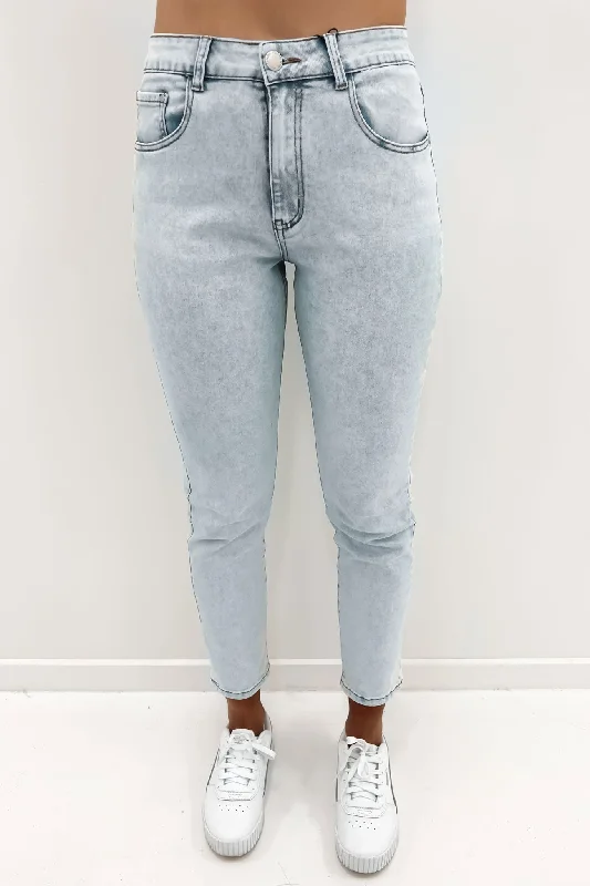 Honey Vintage Jean Light Blue Fashionable Cropped Denim Jeans