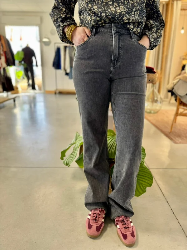 Jean Lucie • Denim gris Comfortable Drawstring Waist Jeans