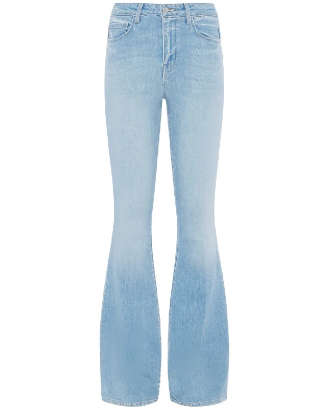 High Rise Bell Flare Jean in Olympia Fashionable Relaxed Fit Denim