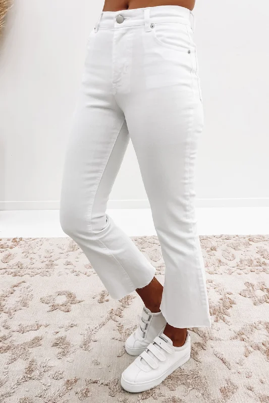 Layla Jean White Stylish Paperbag Waist Denim