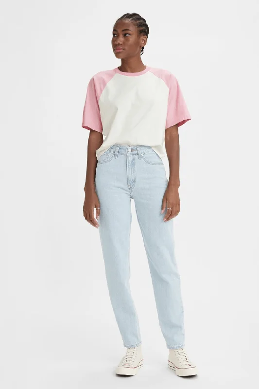 LEVI'S 80'S MOM JEAN - LIGHT INDIGO STONEWASH Fashionable Button-Front Jeans