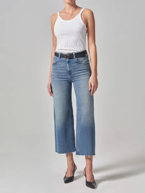 Lyra Crop Wide Leg Jean - Abliss Elegant Raw Hem Jeans