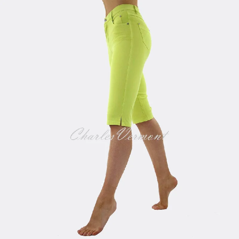 Marble Pedal Pusher Slim Leg Jean – Style 2409-163 (Lemon-Lime) Casual Skinny Fit Jeans
