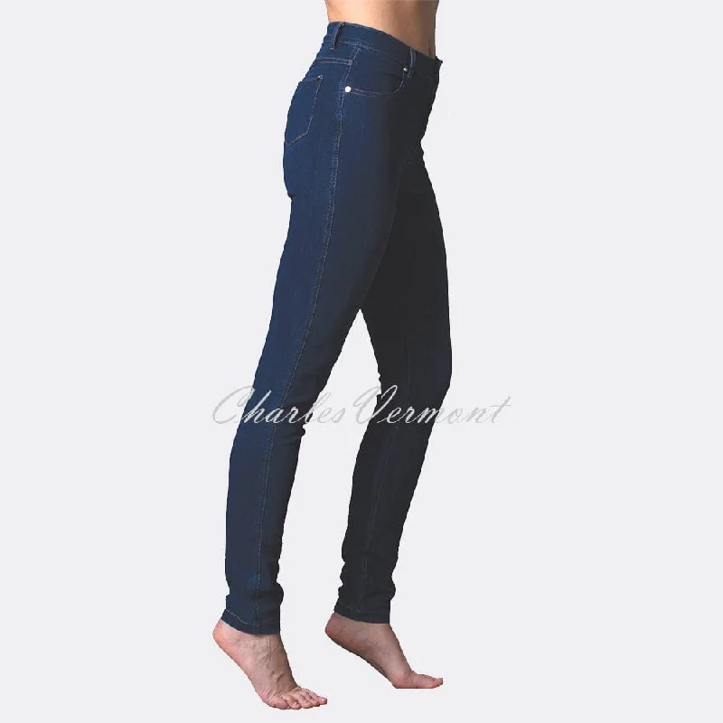 Marble Full Length Skinny Jean – Style 2407-183 (Dark Denim Blue) Casual Loose Fit Jeans