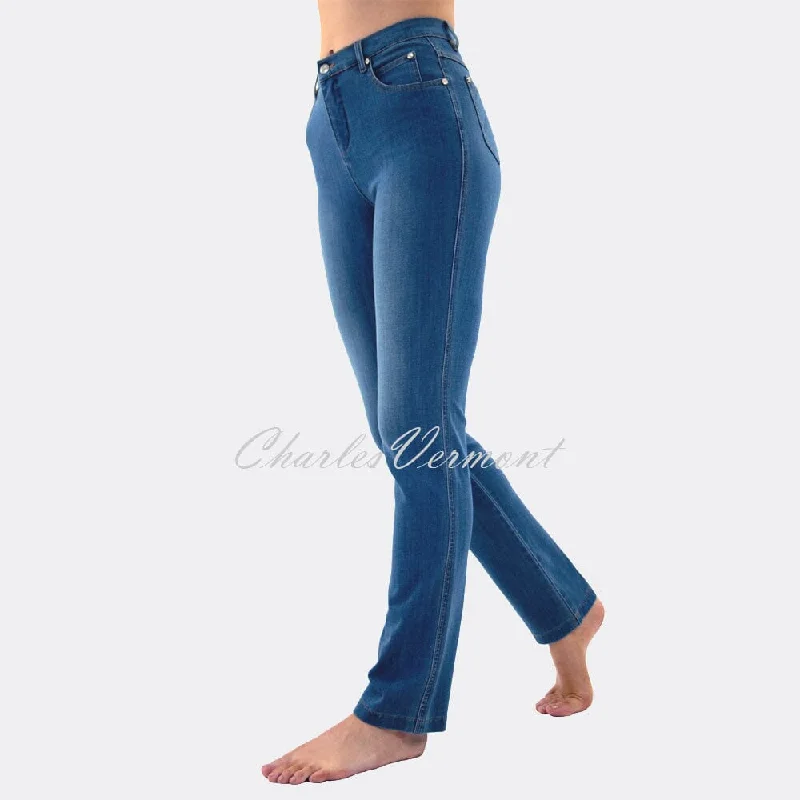Marble Full Length Straight Leg Jean – Style 2408-184 (Mid Denim Blue) Elegant High-Waisted Flared Jeans Marble Full Length Straight Leg Jean – Style 2408-184 (Mid Denim Blue) Elegant High-Waisted Flared Jeans