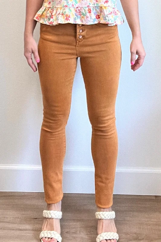 Olivia Skinny Button Fly Jeans Stylish Plus Size Denim Jeans