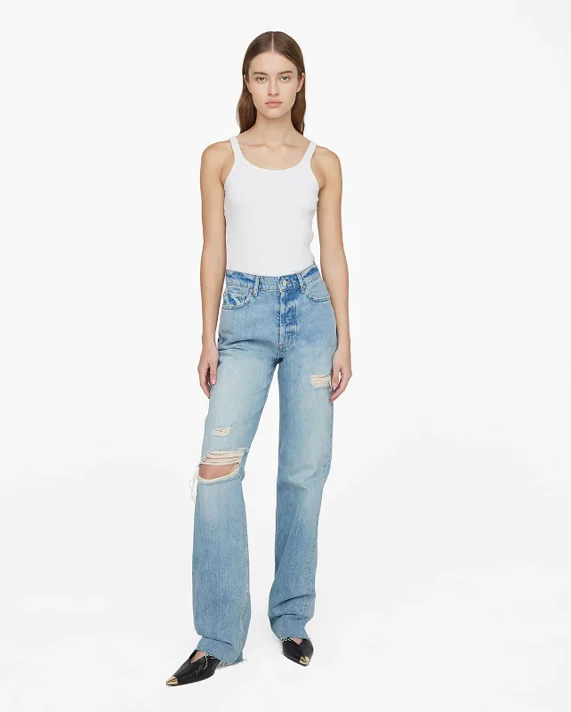 OLSEN JEAN / DESTRUCTED LAKE INDIGO Comfortable Low-Rise Jeans