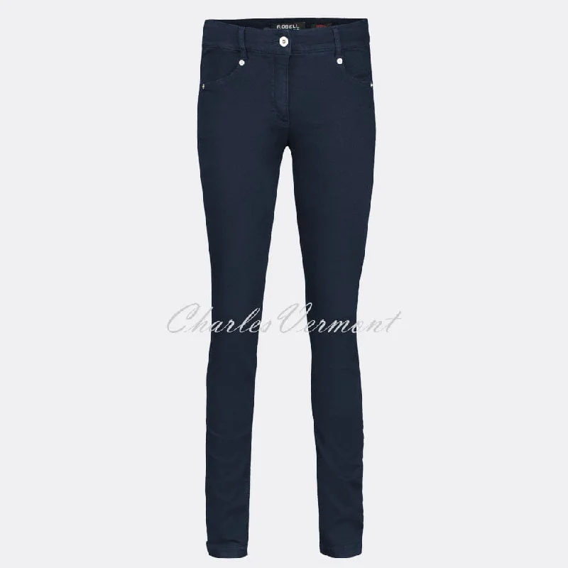 Robell Star Full Length Jean 51601-54808-69 (Navy Blue) Cozy Stretch High-Waist Jeans