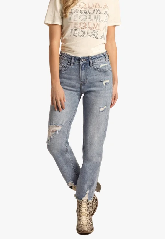 Rock and Roll Womens Cropped Jean Fashionable Bootcut Jeans