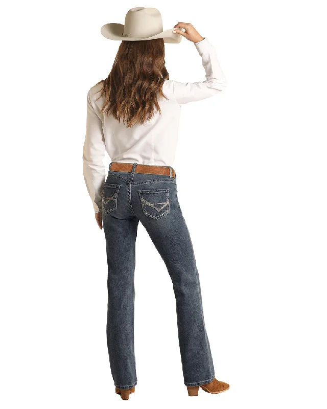 Women's Rock & Roll Cowgirl Riding Jean #RRWD4RRZT6 Stylish High-Waist Jeans