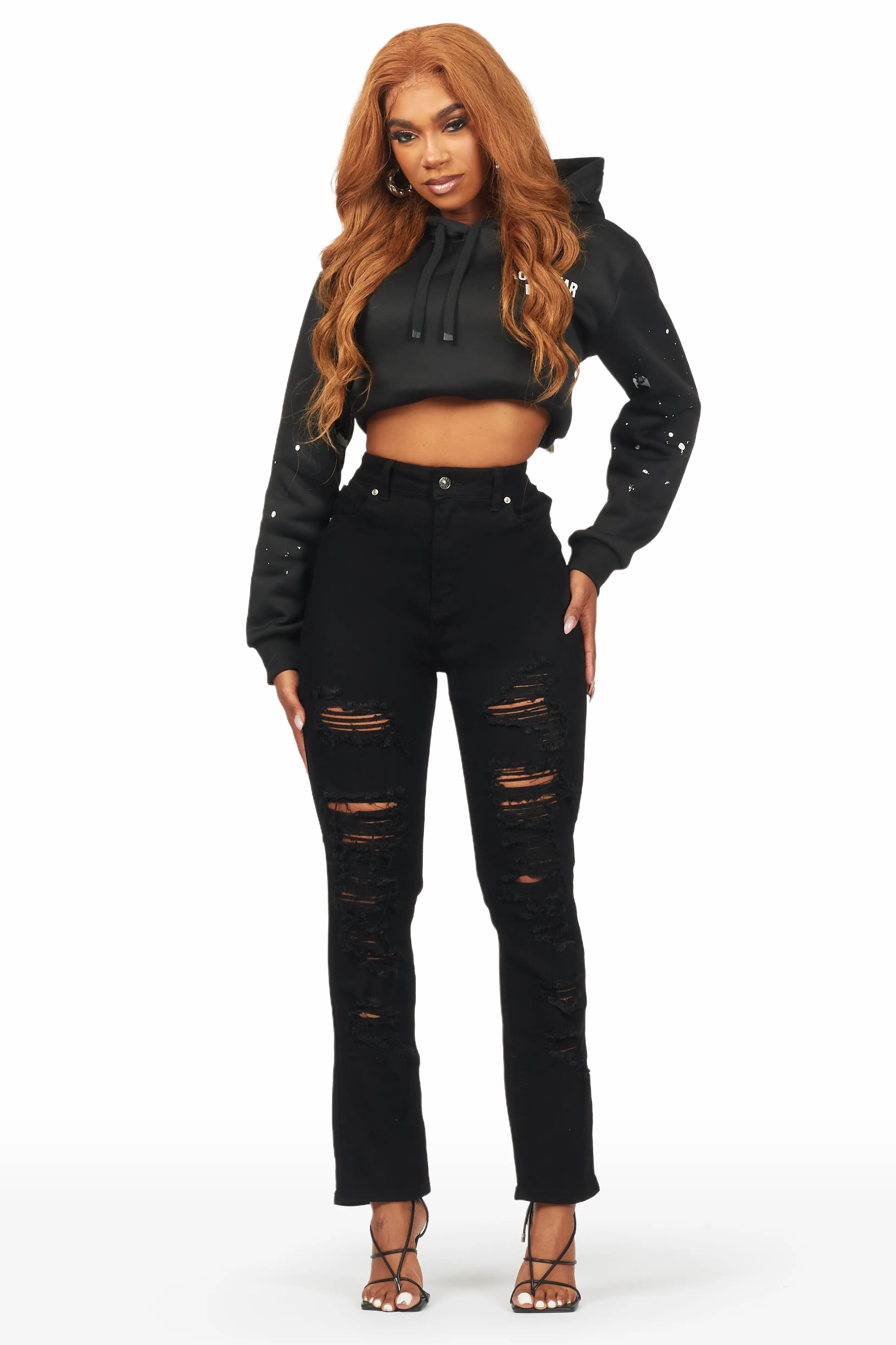 Kaydan Black Distressed Skinny Jean Trendy Skinny Fit Jeans