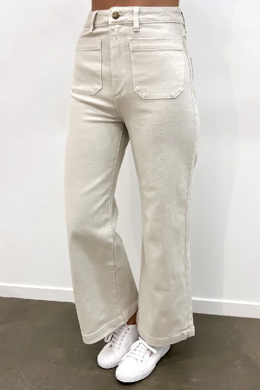 Sailor Comfort Jean Off White Fashionable Distressed Jeans