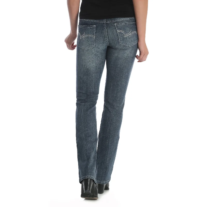 Women's Wrangler Mid-Rise Jean #09MWTMS Stylish Tapered Fit Jeans