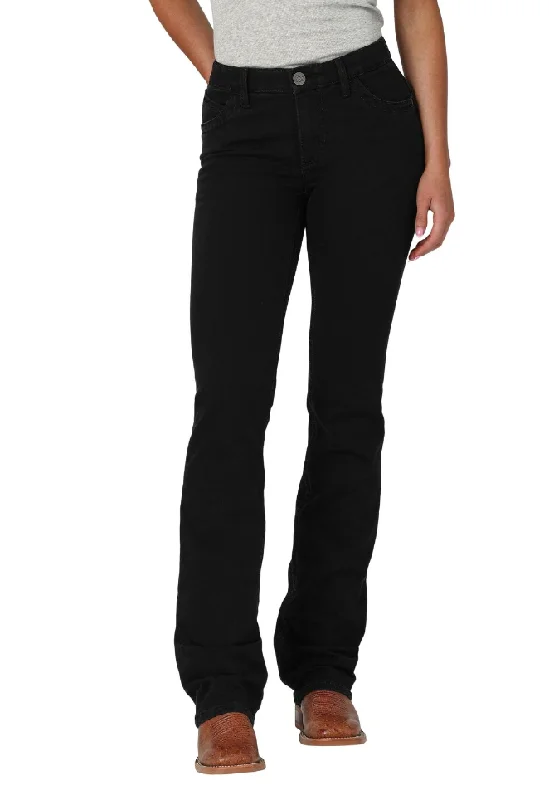 Wrangler Willow Riding Black Jean Women's 112337772 Trendy Low-Rise Slim Jeans