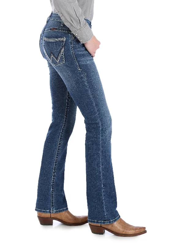 Wrangler Wmns Ultimate Riding Jean Willow 32 Leg Trendy Button-Up High-Waist Jeans