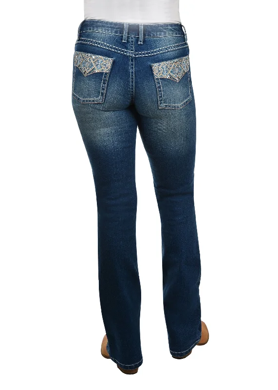 X1W2247728 Wrangler Women's Rock 47 Tegan Jean 34' Stylish Stone-Wash Denim Jeans