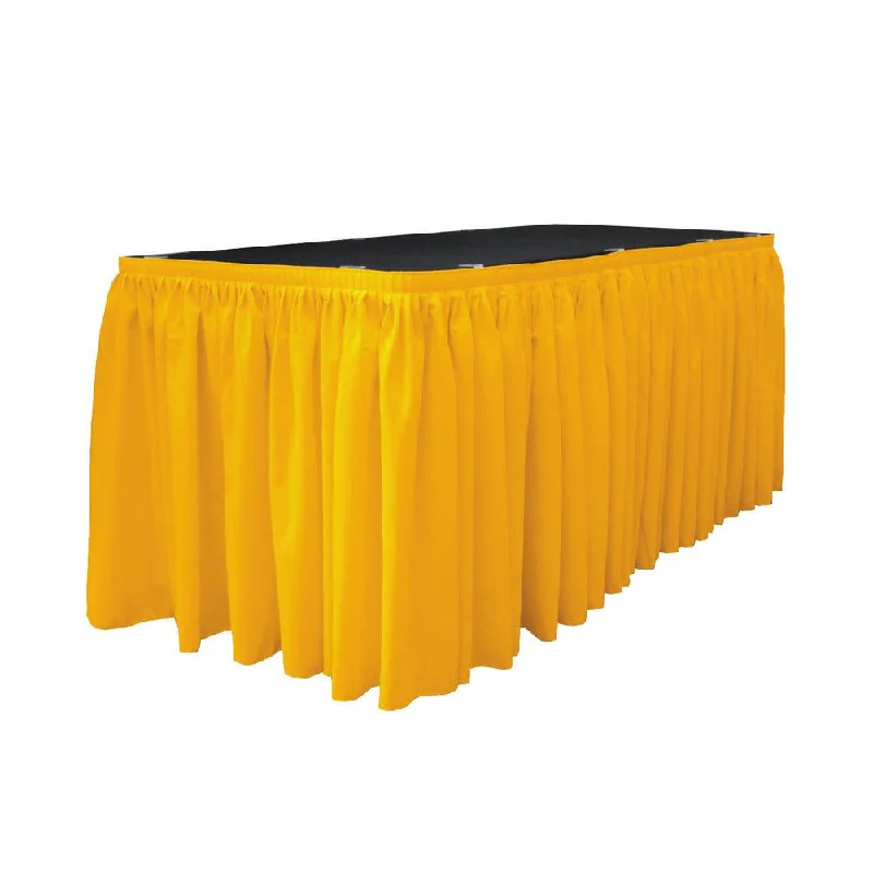 14 Ft. x 29 in. Dark Yellow Accordion Pleat Polyester Table Skirt chiffon skirt flowing