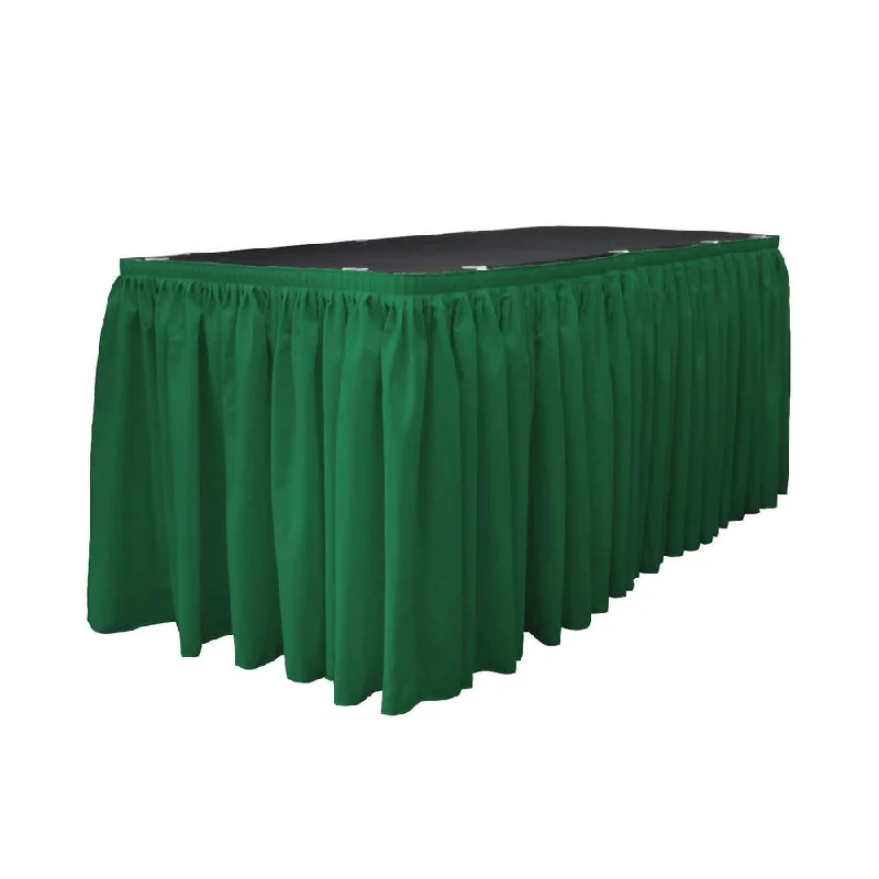 14 Ft. x 29 in. Emerald Green Accordion Pleat Polyester Table Skirt lightweight skirt design