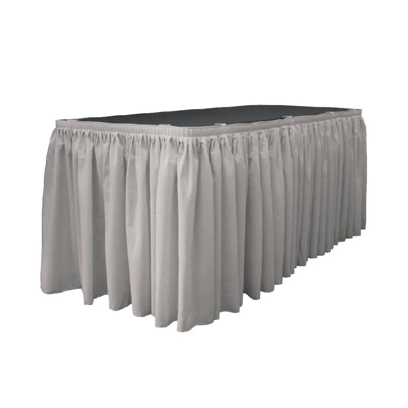 14 Ft. x 29 in. Light Grey Accordion Pleat Polyester Table Skirt silk skirt elegant