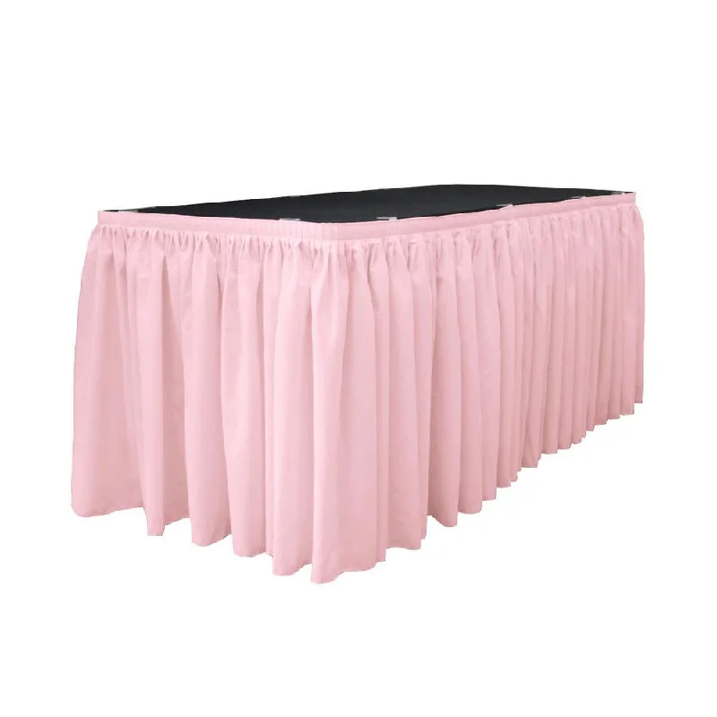 14 Ft. x 29 in. Light Pink Accordion Pleat Polyester Table Skirt cotton skirt soft