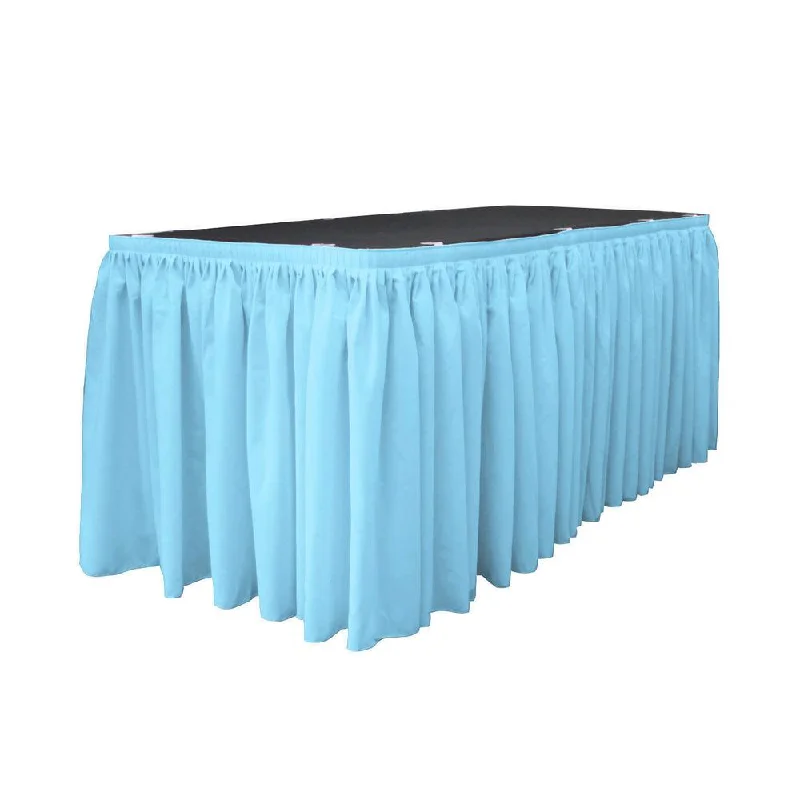 14 Ft. x 29 in. Light Turquoise Accordion Pleat Polyester Table Skirt cashmere skirt rich