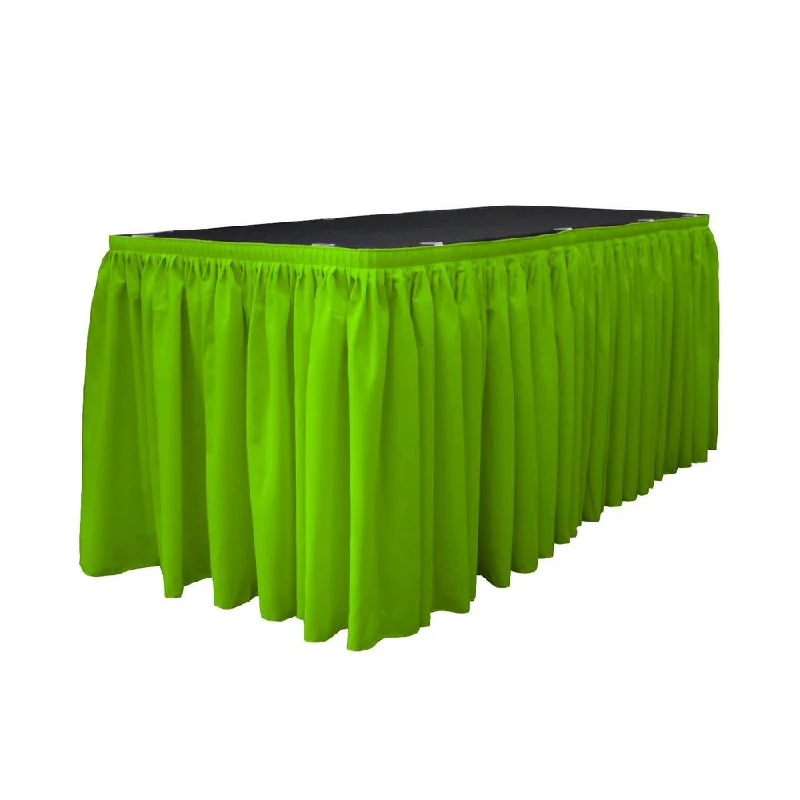 14 Ft. x 29 in. Lime Accordion Pleat Polyester Table Skirt floral skirt print