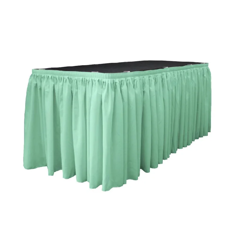 14 Ft. x 29 in. Mint Accordion Pleat Polyester Table Skirt flowy skirt hem